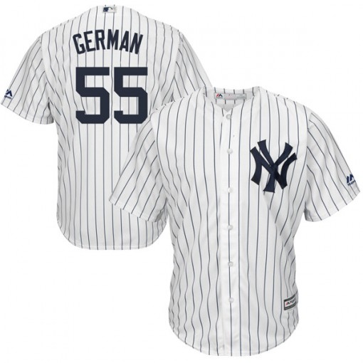 Yankees #55 Domingo German White Strip New Cool Base Stitched MLB Jersey