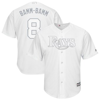 Tampa Bay Rays #8 Brandon Lowe Bamm-Bamm Majestic 2019 Players' Weekend Cool Base Player Jersey White