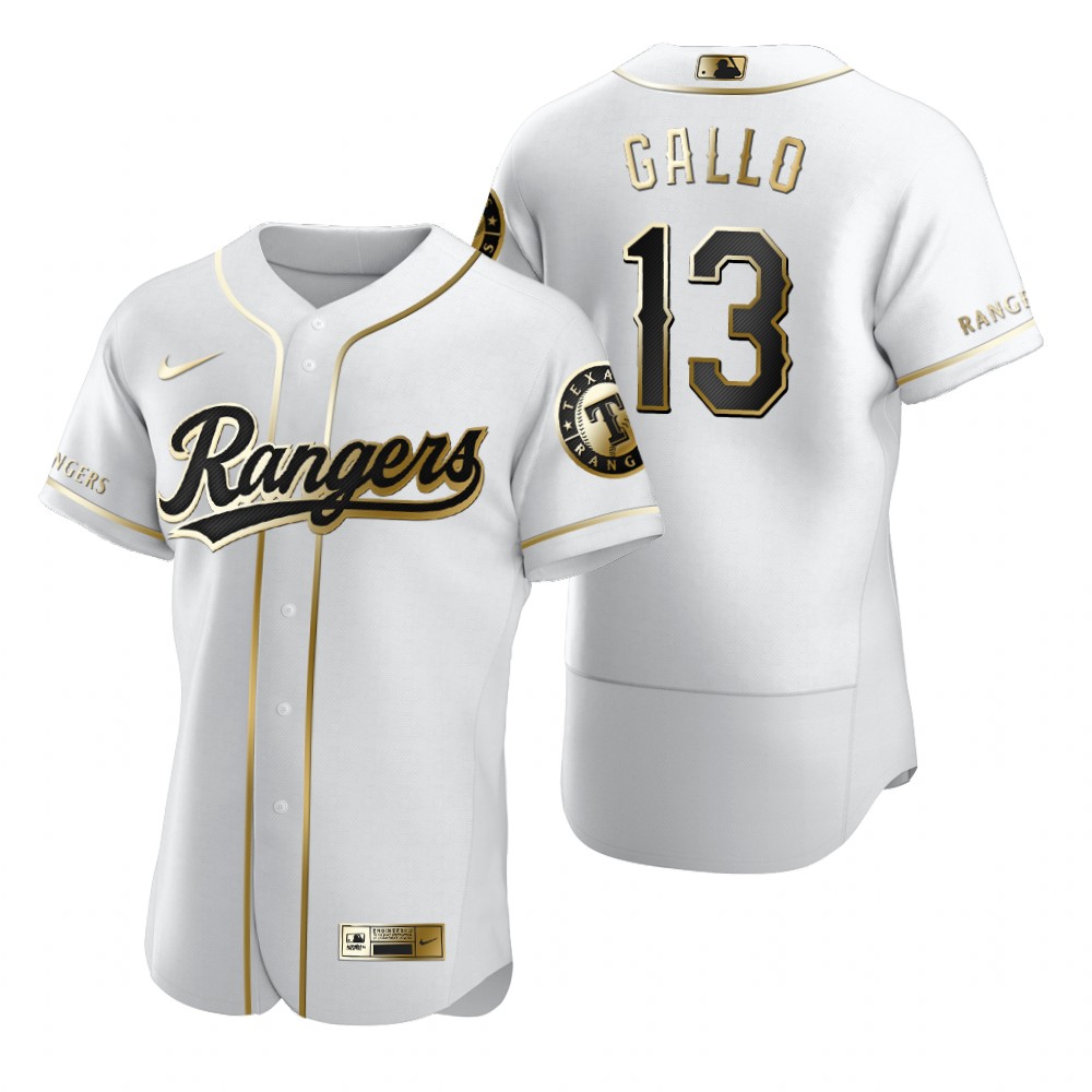 Texas Rangers #13 Joey Gallo White Nike Men's Authentic Golden Edition MLB Jersey