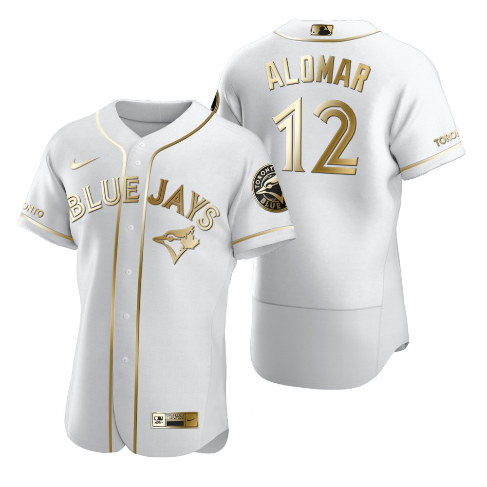 Toronto Blue Jays #12 Roberto Alomar White Nike Men's Authentic Golden Edition MLB Jersey