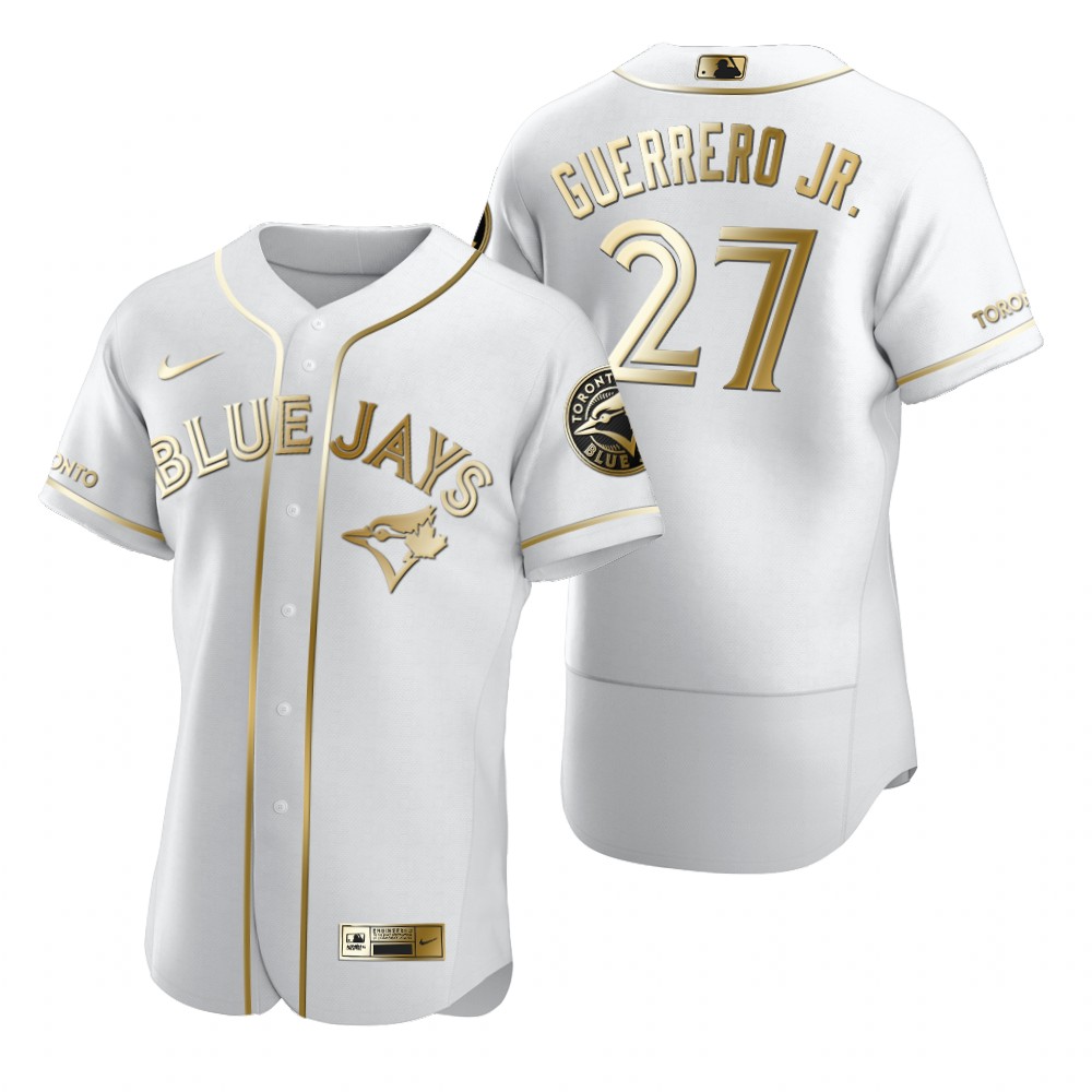 Toronto Blue Jays #27 Vladimir Guerrero Jr. White Nike Men's Authentic Golden Edition MLB Jersey