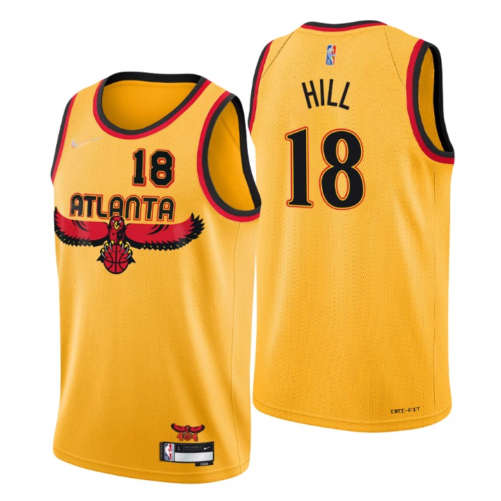 Atlanta Hawks #18 Solomon Hill Men's Nike Gold 2021/22 Swingman NBA Jersey - City Edition