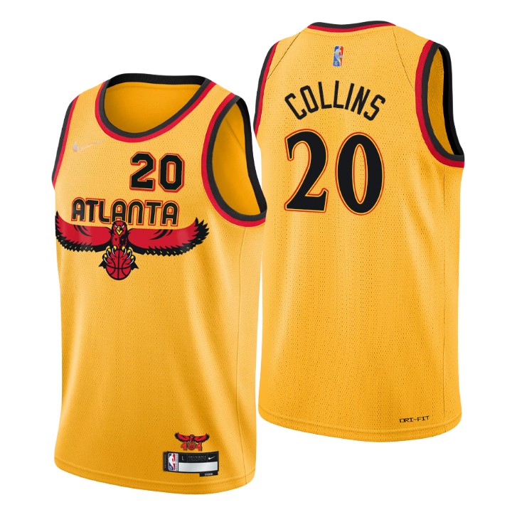 Atlanta Hawks #20 John Collins Men's Nike Gold 2021/22 Swingman NBA Jersey - City Edition