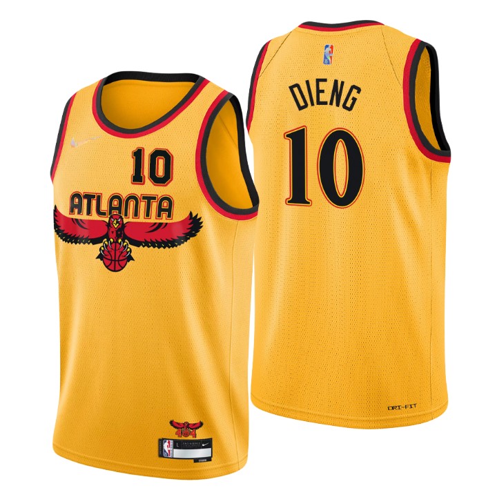 Atlanta Hawks #10 Gorgui Dieng Men's Nike Gold 2021/22 Swingman NBA Jersey - City Edition