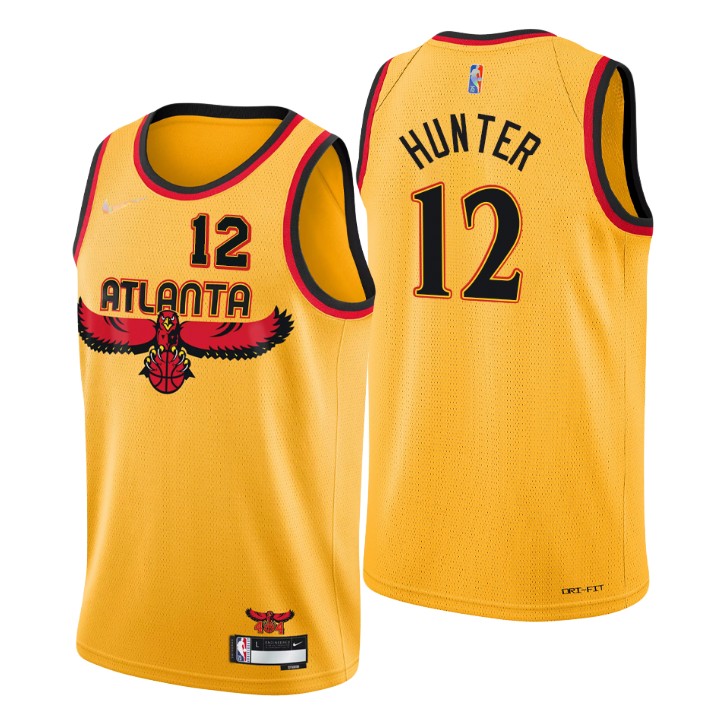 Atlanta Hawks #12 De'Andre Hunter Men's Nike Gold 2021/22 Swingman NBA Jersey - City Edition