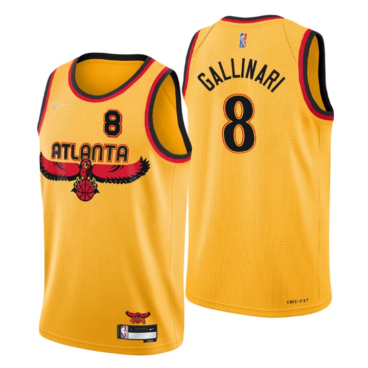 Atlanta Hawks #8 Danilo Gallinari Men's Nike Gold 2021/22 Swingman NBA Jersey - City Edition