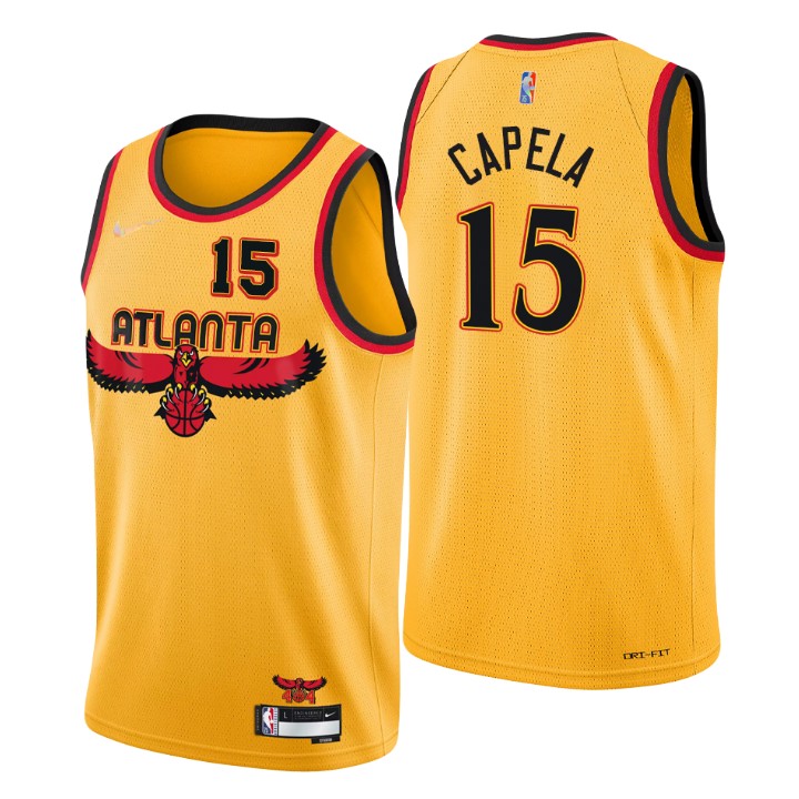 Atlanta Hawks #15 Clint Capela Men's Nike Gold 2021/22 Swingman NBA Jersey - City Edition