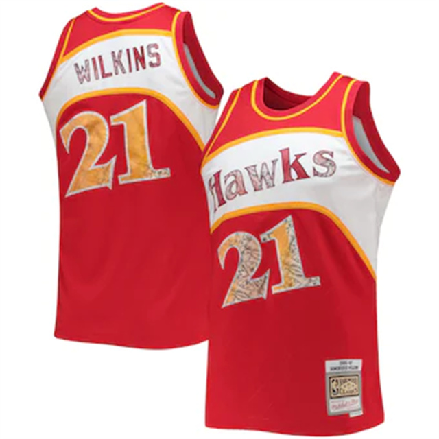 Nike Hawks #21 Dominique Wilkins Mitchell & Ness 1996-97 Hardwood Classics NBA 75th Anniversary Diamond Swingman Jersey - Red