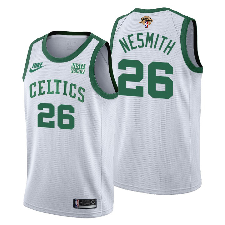 Boston Celtics #26 Aaron Nesmith Men's Nike Releases Classic Edition 2022 NBA Finals 75th Anniversary Jersey White