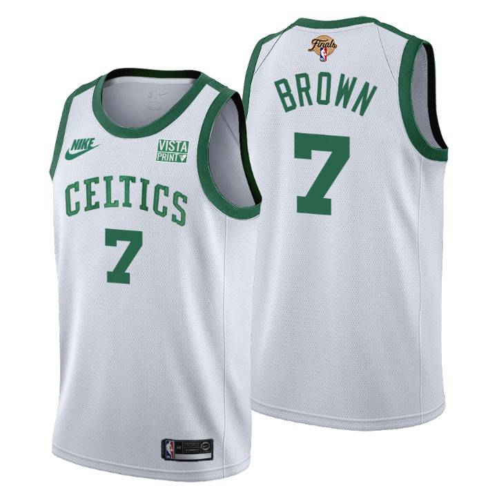 Boston Celtics #7 Jaylen Brown Men's Nike Releases Classic Edition 2022 NBA Finals 75th Anniversary Jersey White