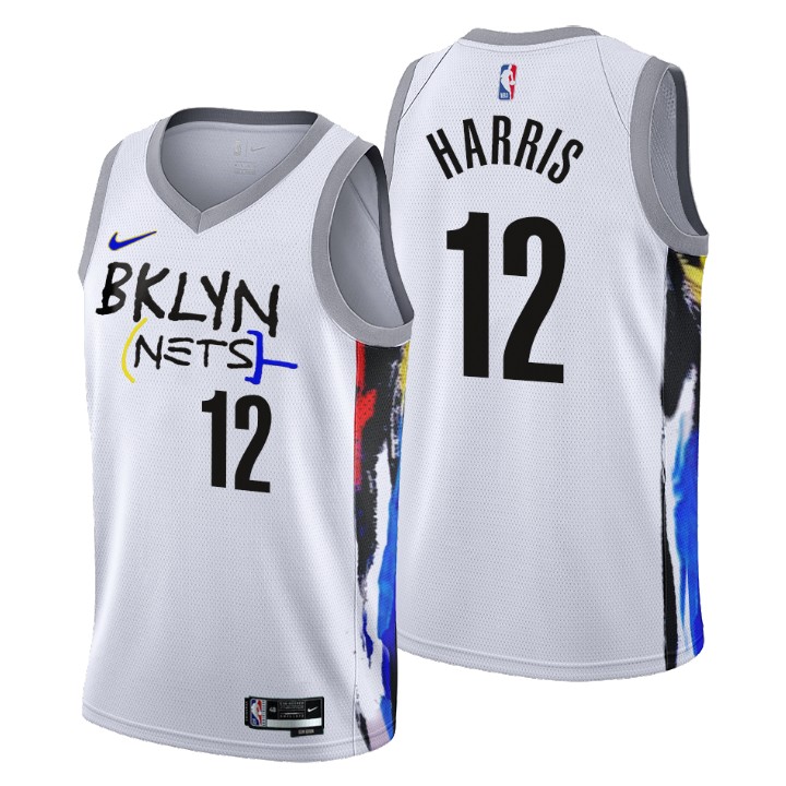 Nike Nets #12 Joe Harris Men's 2022-23 City Edition NBA Jersey - Cherry Blossom White