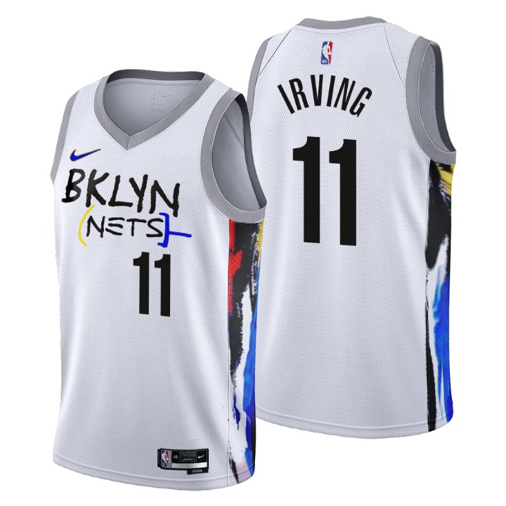 Nike Nets #11 Kyrie Irving Men's 2022-23 City Edition NBA Jersey - Cherry Blossom White