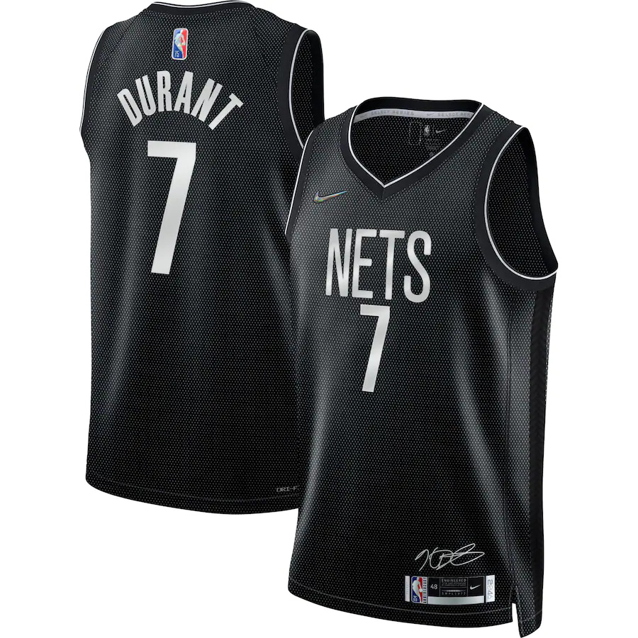 Nike Nets #7 Kevin Durant Men's Black Select Series Rookie of the Year - Swingman Jersey