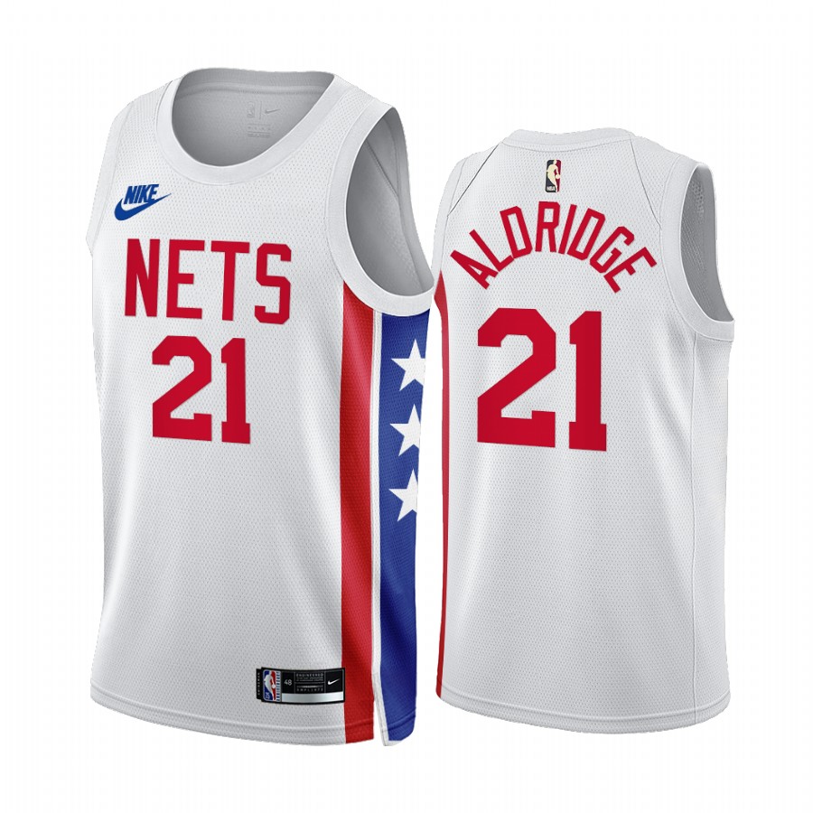 Nike Nets #21 LaMarcus Aldridge White NBA 2022-23 Men's Classic Edition Jersey