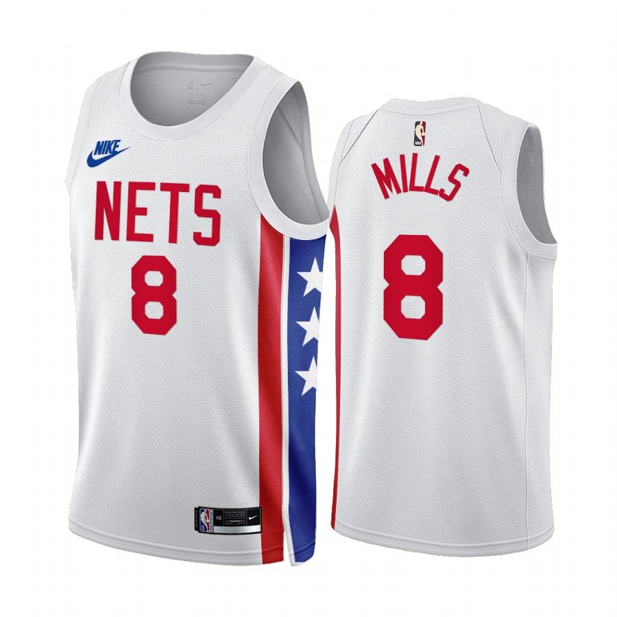 Nike Nets #8 Patty Mills White NBA 2022-23 Men's Classic Edition Jersey