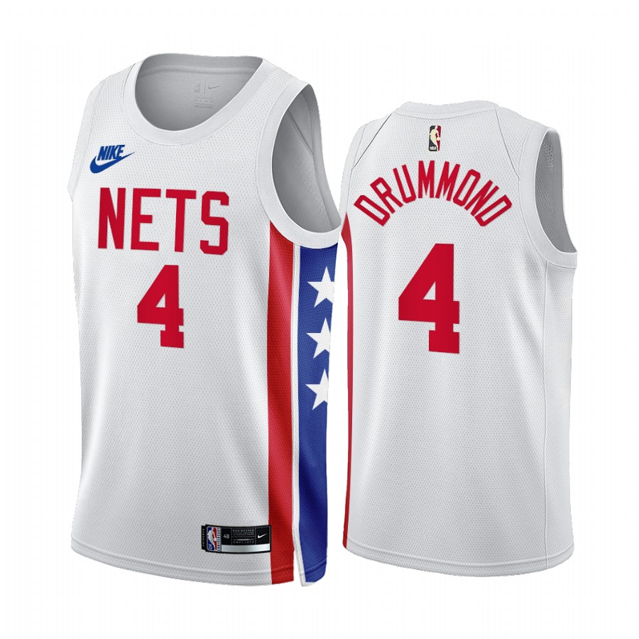 Nike Nets #4 Andre Drummond White NBA 2022-23 Men's Classic Edition Jersey