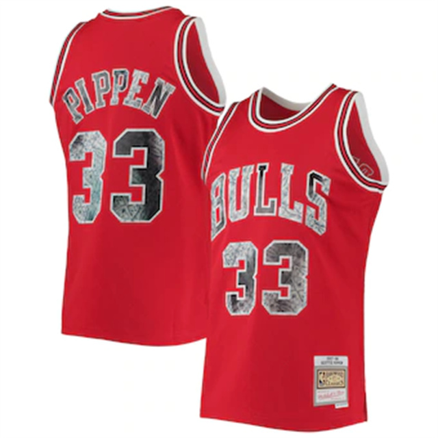 Nike Bulls #33 Scottie Pippen Mitchell & Ness 1996-97 Hardwood Classics NBA 75th Anniversary Diamond Swingman Jersey - Red