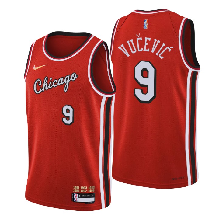 Chicago Bulls #9 Nikola Vucevic Men's Nike Red 2021/22 Swingman NBA Jersey - City Edition