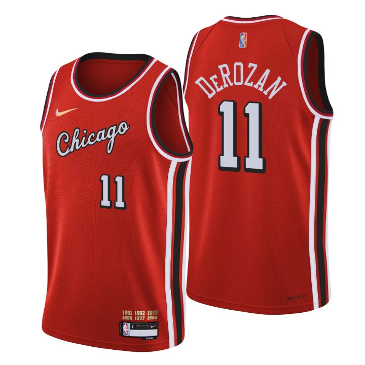 Chicago Bulls #11 Demar Derozan Men's Nike Red 2021/22 Swingman NBA Jersey - City Edition