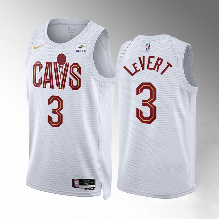 Cleveland Cavaliers #3 Caris LeVert Men's White Nike NBA 2022-23 Association Edition Jersey