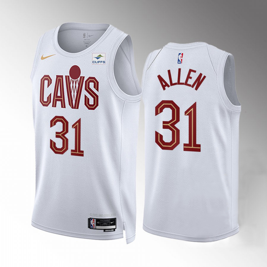 Cleveland Cavaliers #31 Jarrett Allen Men's White Nike NBA 2022-23 Association Edition Jersey