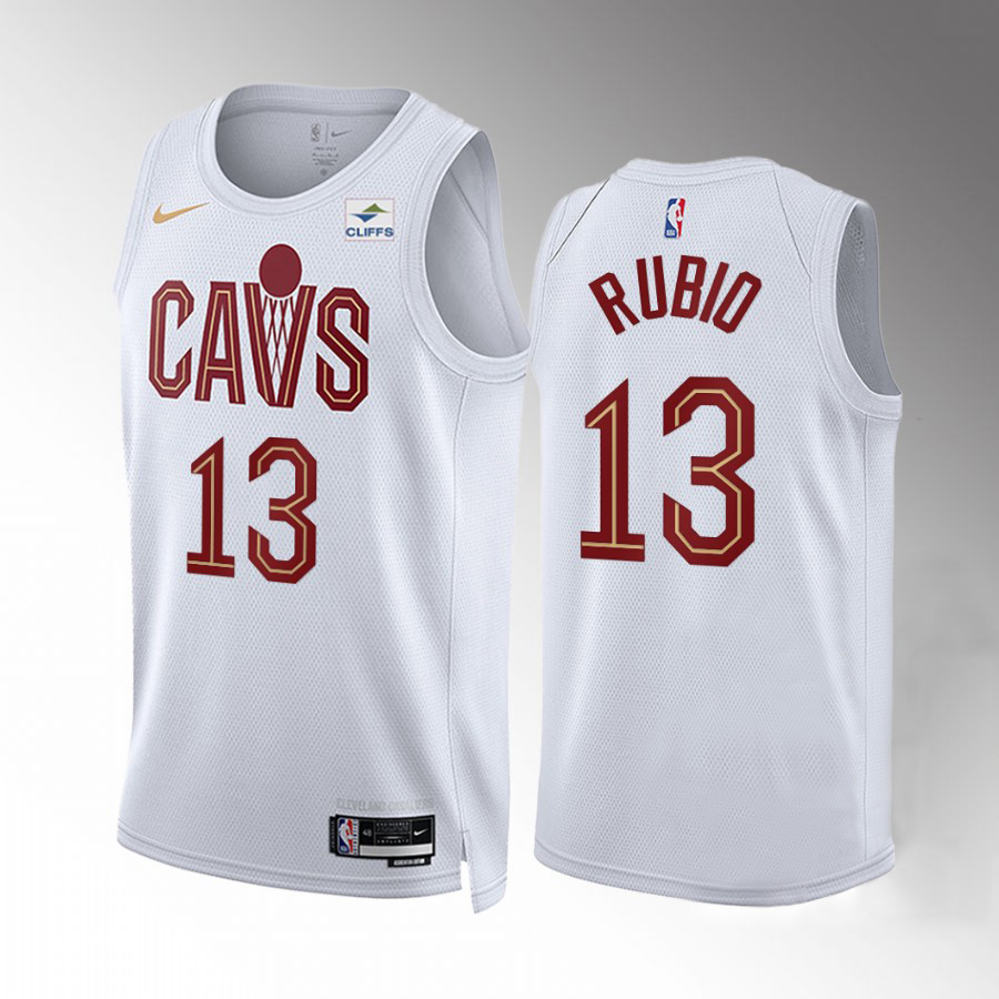 Cleveland Cavaliers #13 Ricky Rubio Men's White Nike NBA 2022-23 Association Edition Jersey