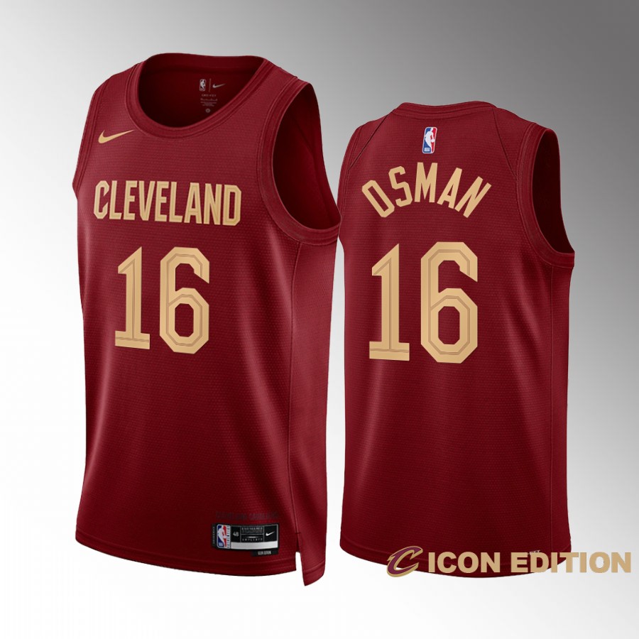 Cleveland Cavaliers #16 Cedi Osman Men's Wine Nike NBA 2022-23 Icon Edition Jersey