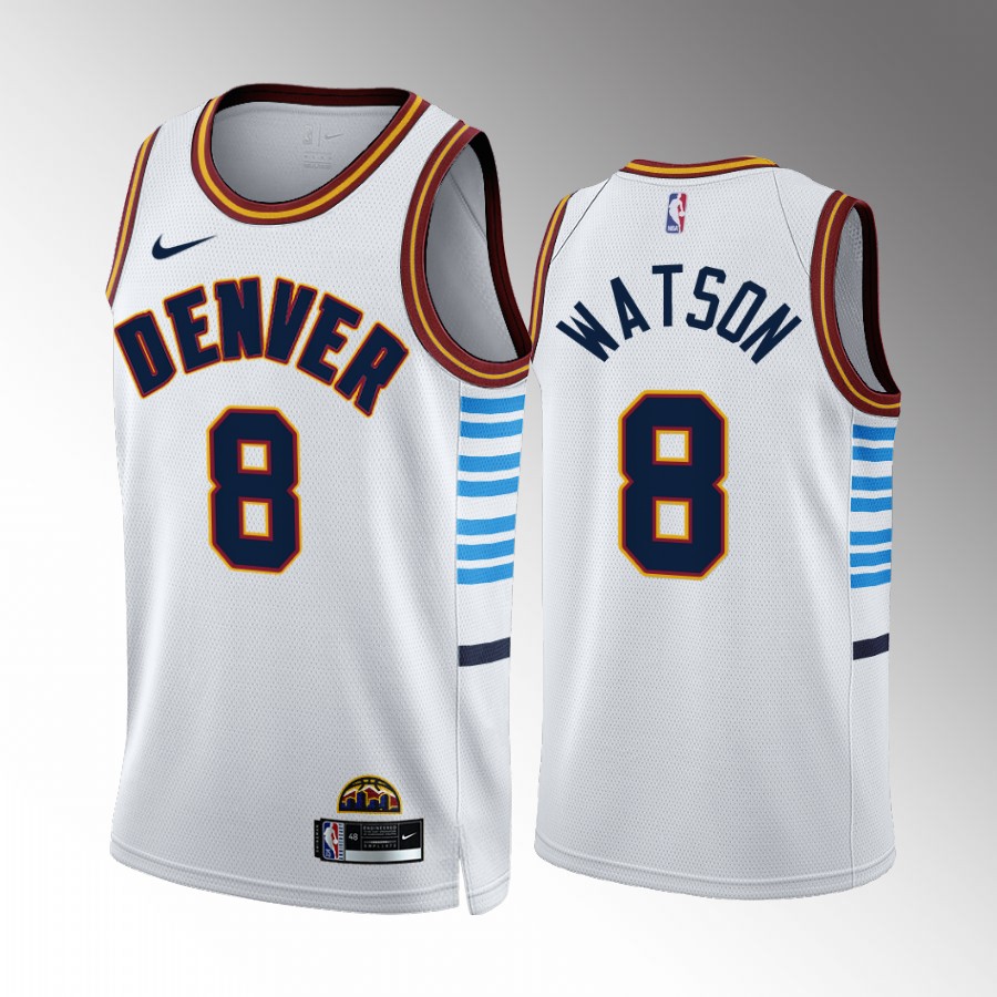 Denver Nuggets #8 Peyton Watson White NBA 2022-23 Men's City Edition Jersey