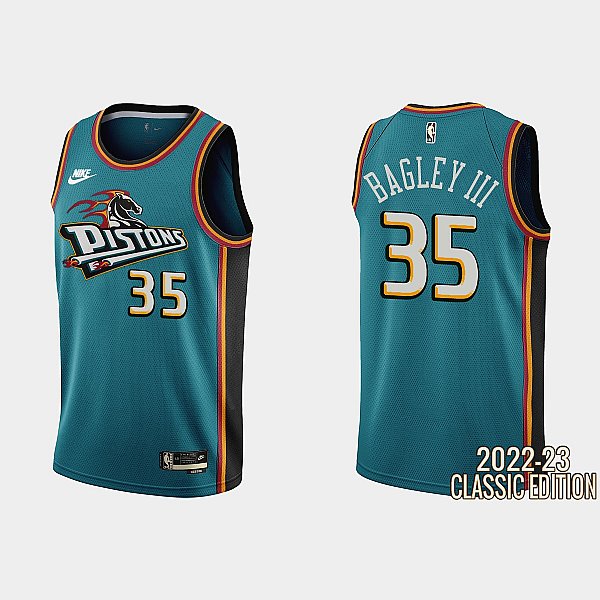 Detroit Pistons #35 Marvin Bagley III Teal Men's Nike NBA 2022-23 Classic Edition Jersey