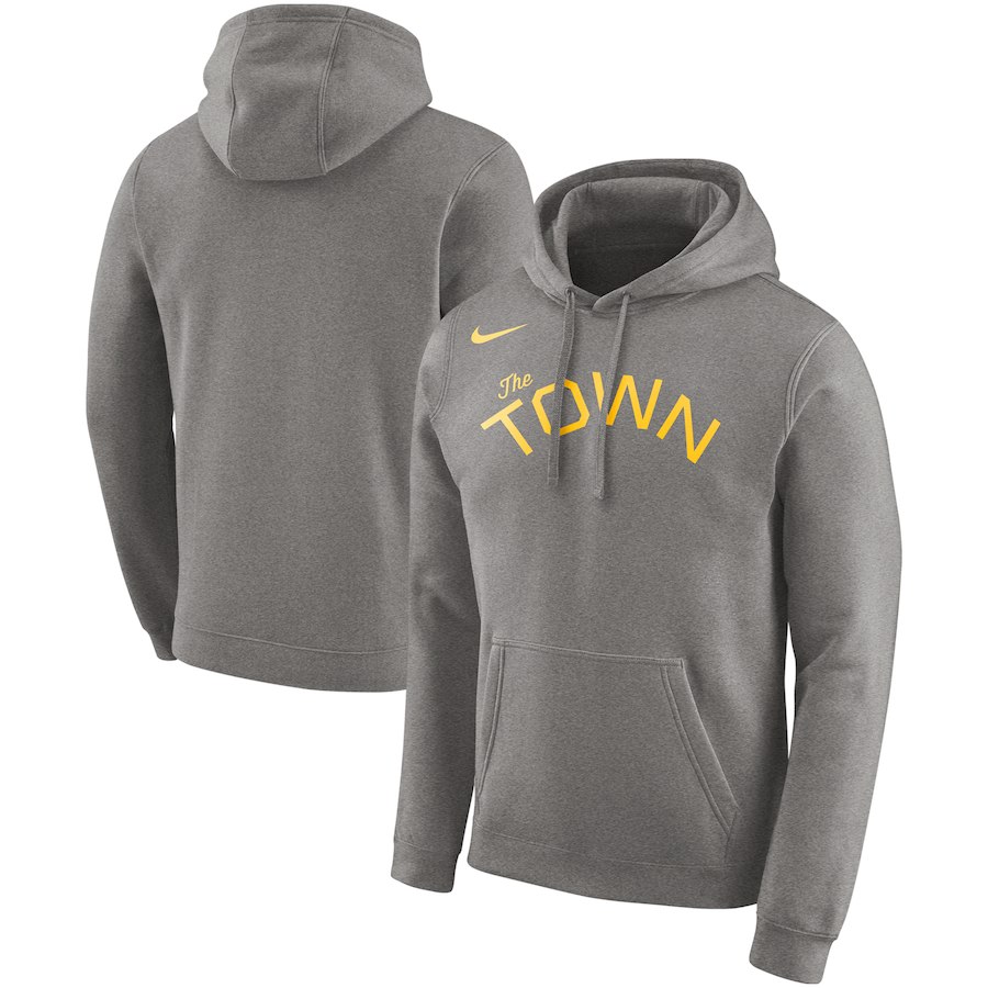 Golden State Warriors Nike Earned Edition Logo Essential Pullover Hoodie Gray