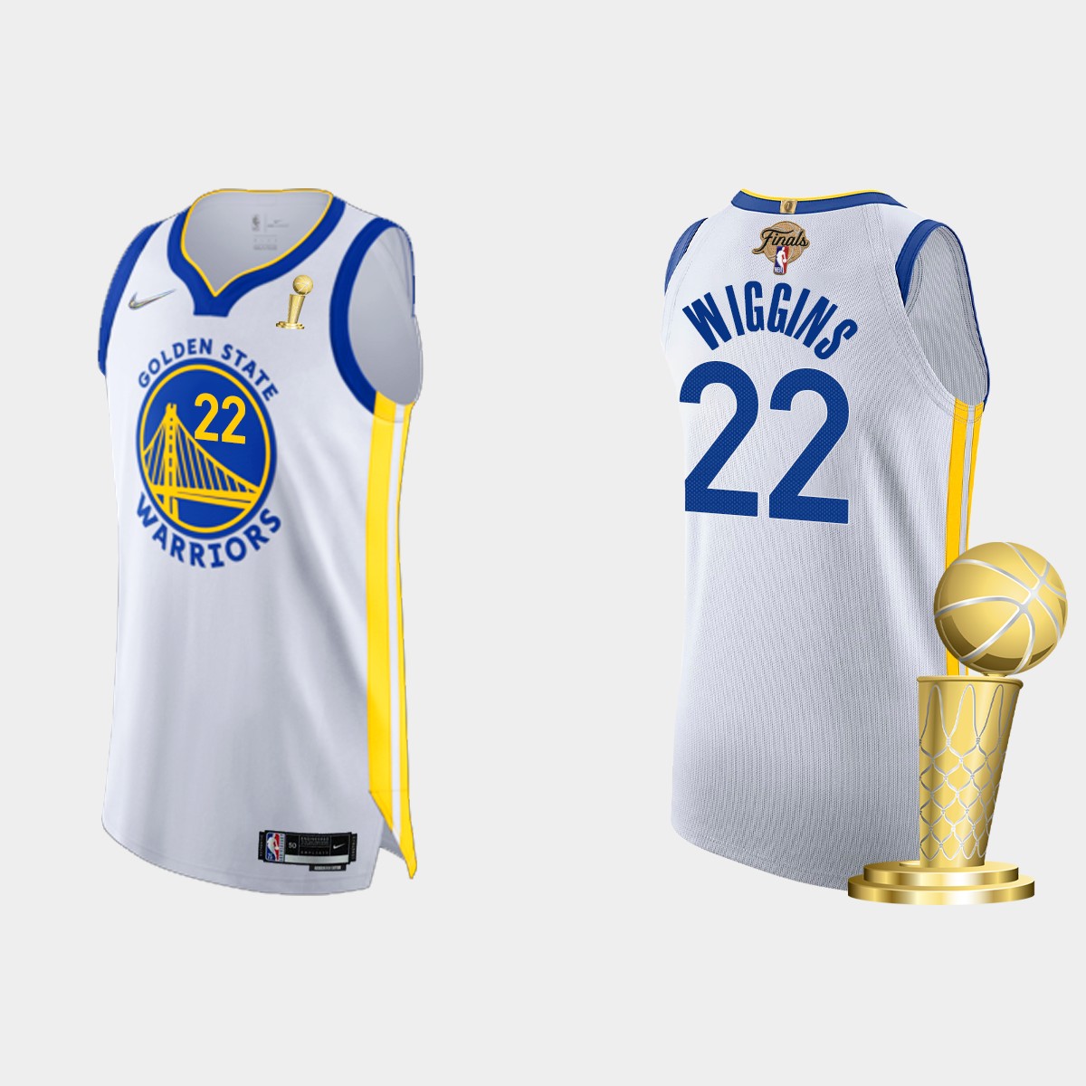 Golden State Warriors #22 Andrew Wiggins Men's Nike White 2021-22 NBA Finals Champions Authentic Jersey