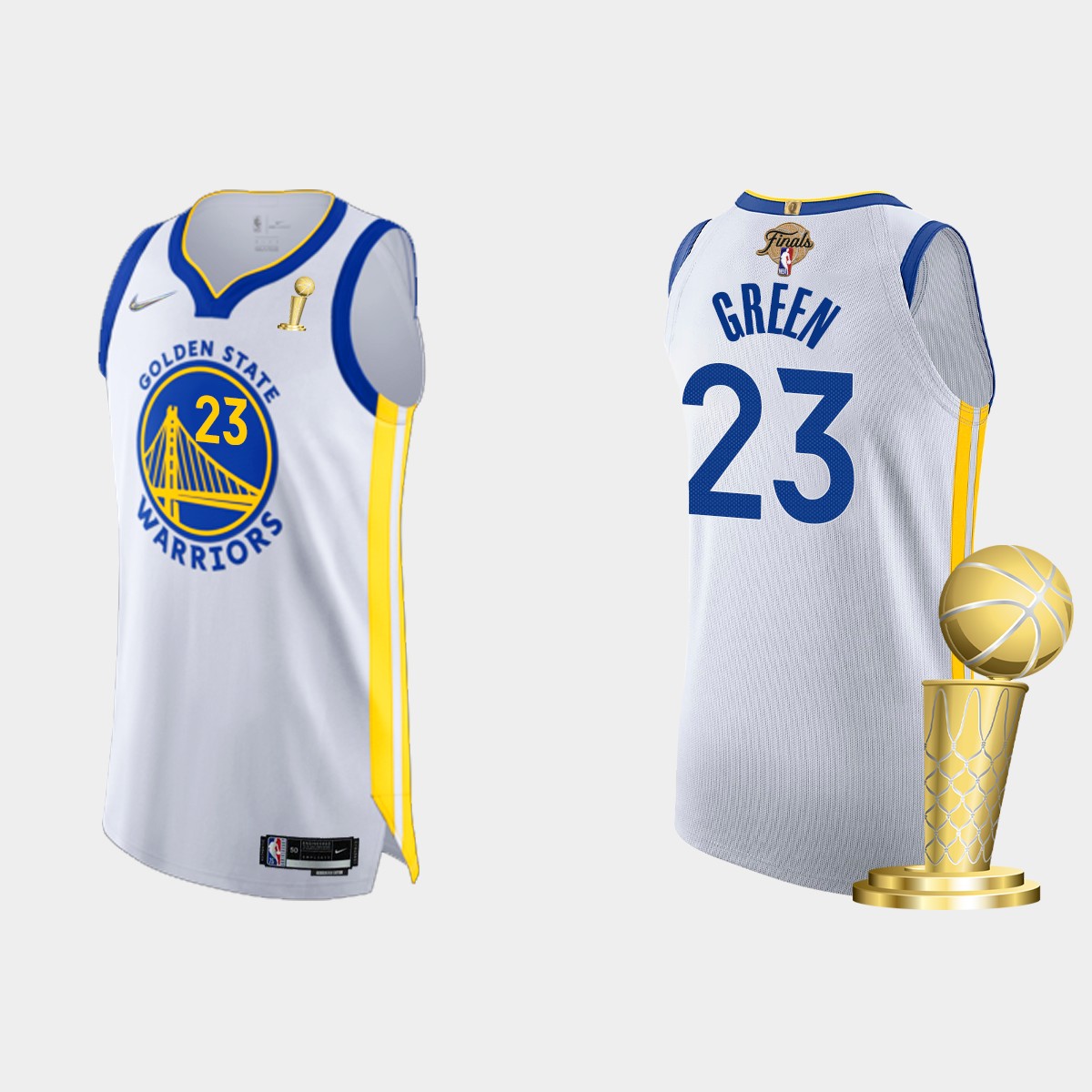 Golden State Warriors #23 Draymond Green Men's Nike White 2021-22 NBA Finals Champions Authentic Jersey