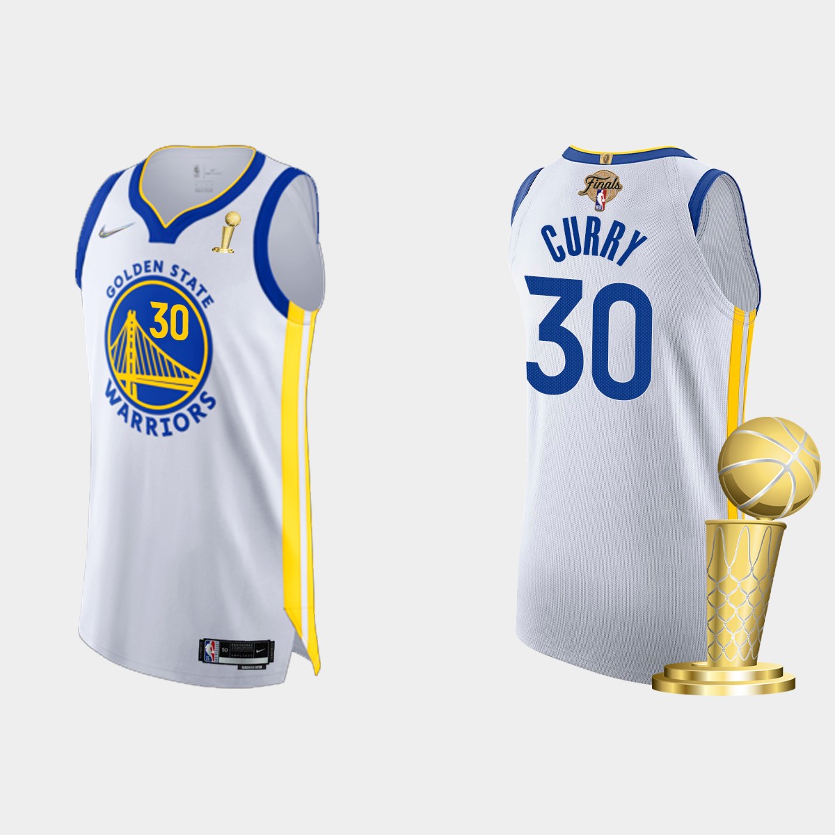 Golden State Warriors #30 Stephen Curry Men's Nike White 2021-22 NBA Finals Champions Authentic Jersey