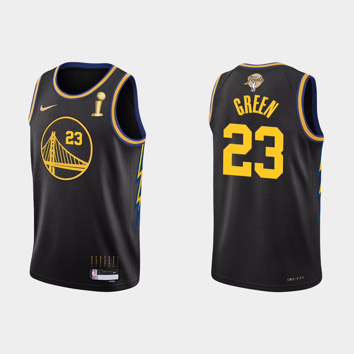 Golden State Warriors #23 Draymond Green Men's Nike Black 2021-22 NBA Finals Champions Swingman Jersey