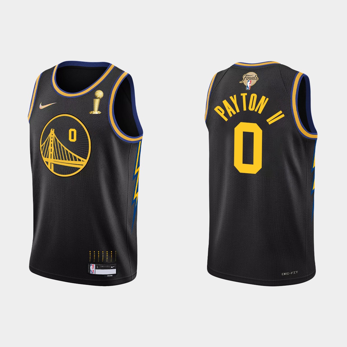 Golden State Warriors #0 Gary Payton II Men's Nike Black 2021-22 NBA Finals Champions Swingman Jersey