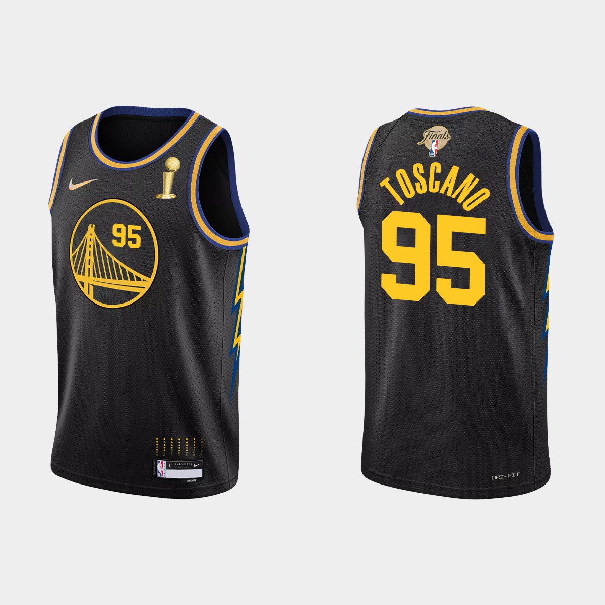 Golden State Warriors #95 Juan Toscano-Anderson Men's Nike Black 2021-22 NBA Finals Champions Swingman Jersey