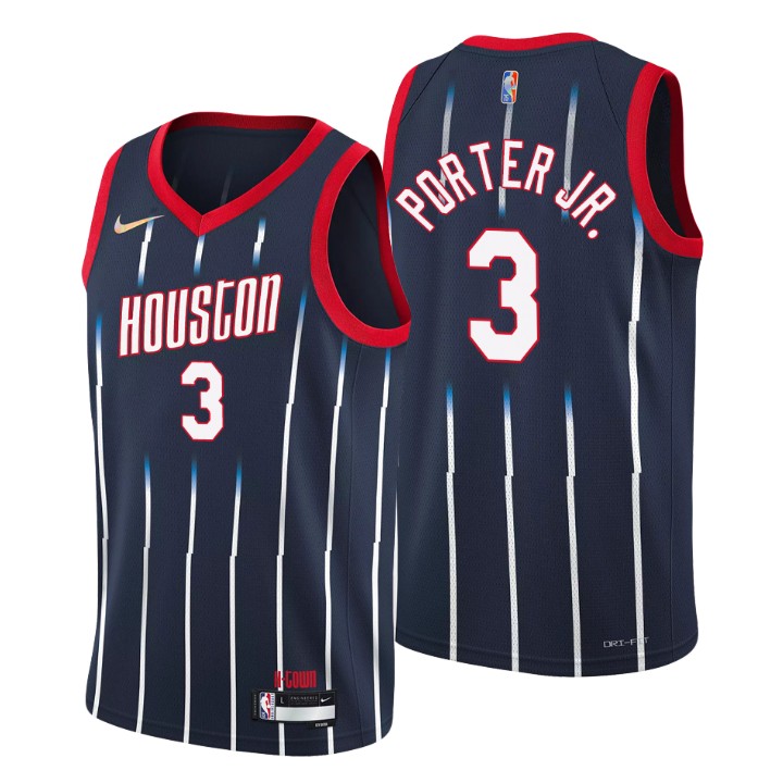 Houston Rockets #3 Kevin Porter Jr. Men's Nike Navy 2021/22 Swingman NBA Jersey - City Edition