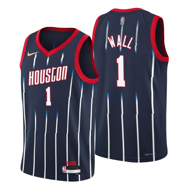 Houston Rockets #1 John Wall Men's Nike Navy 2021/22 Swingman NBA Jersey - City Edition