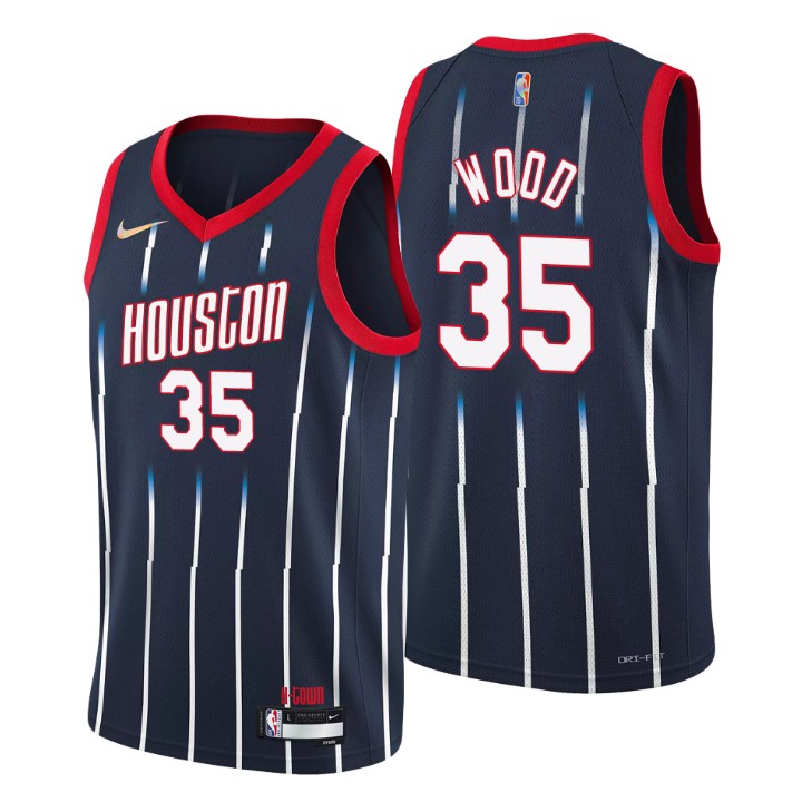 Houston Rockets #35 Christian Wood Men's Nike Navy 2021/22 Swingman NBA Jersey - City Edition