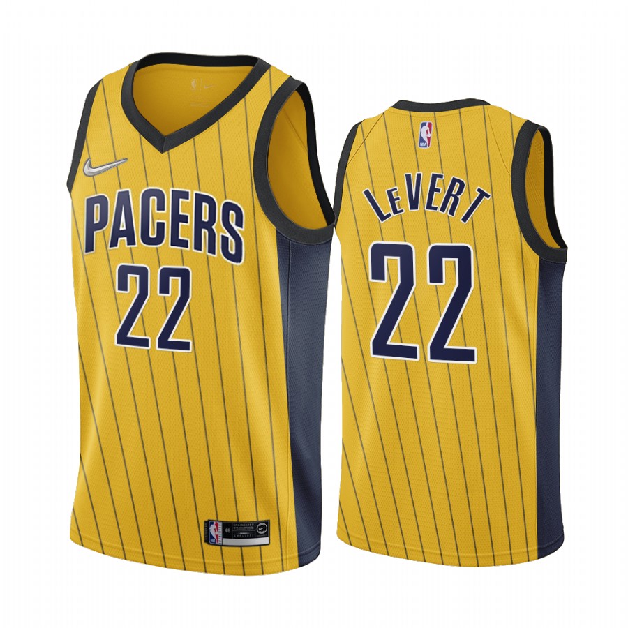 Indiana Pacers #22 Caris LeVert Gold NBA Swingman 2020-21 Earned Edition Jersey