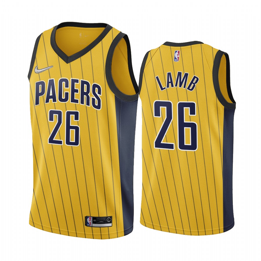 Indiana Pacers #26 Jeremy Lamb Gold NBA Swingman 2020-21 Earned Edition Jersey