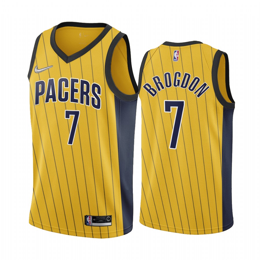 Indiana Pacers #7 Malcolm Brogdon Gold NBA Swingman 2020-21 Earned Edition Jersey