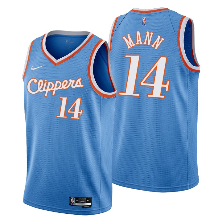 Los Angeles Clippers #14 Terance Mann Men's Nike Blue 2021/22 Swingman NBA Jersey - City Edition