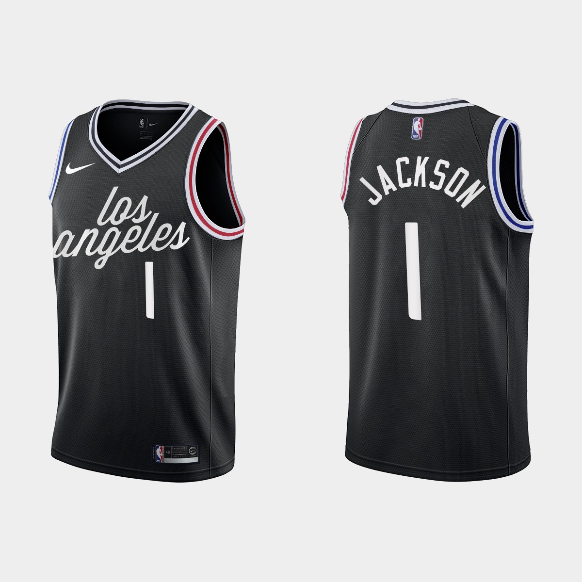 Los Angeles Clippers #1 Reggie Jackson Men's Nike Black 2022-23 NBA Jersey - City Edition