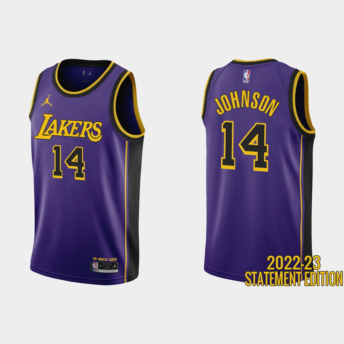 Los Angeles Lakers #14 Stanley Johnso Purple Men's Nike NBA 2022-23 Statement Edition Jersey