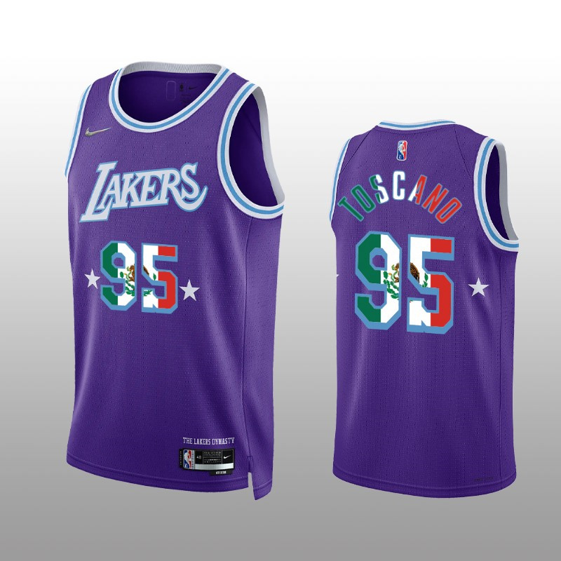 Los Angeles Lakers #95 Juan Toscano-Anderson Men's Nike Mexico Editon Purple 75TH Anniversary City Jersey