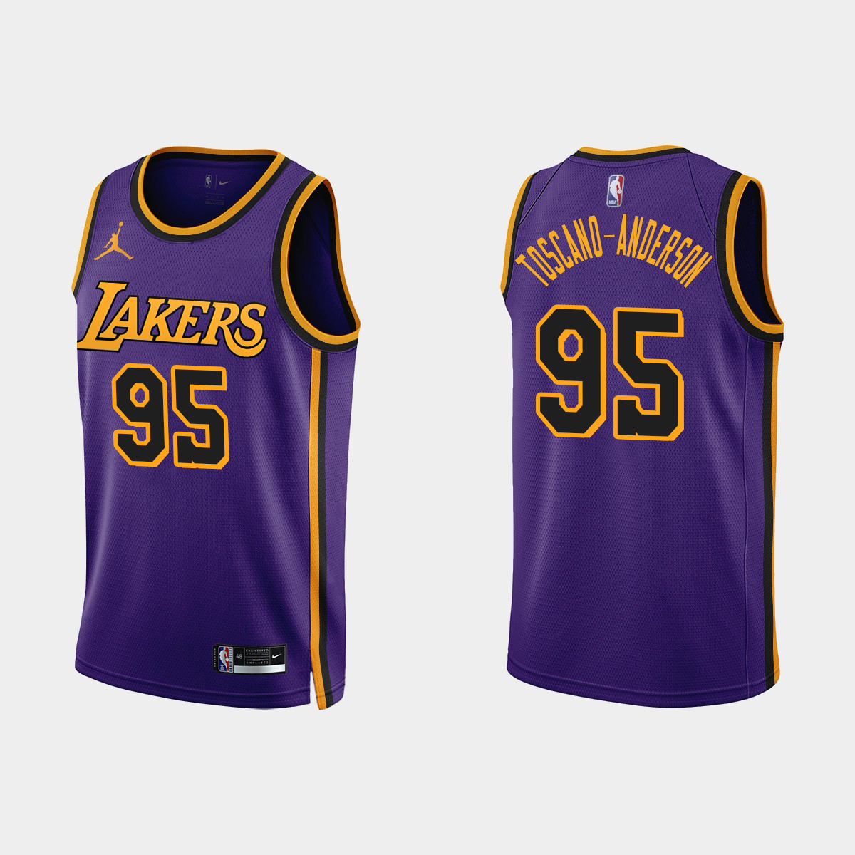 Los Angeles Lakers #95 Juan Toscano-Anderson Purple Men's Nike NBA 2022-23 Statement Edition Jersey