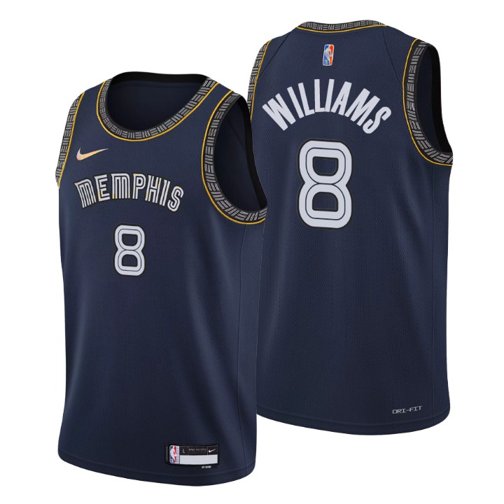 Memphis Grizzlies #8 Ziaire Williams Men's Nike Navy 2021/22 Swingman NBA Jersey - City Edition