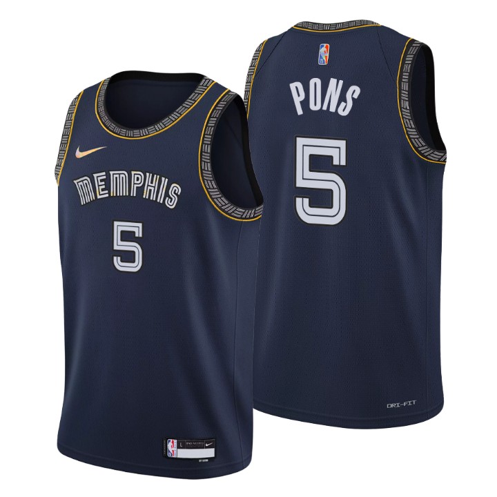 Memphis Grizzlies #5 Yves Pons Men's Nike Navy 2021/22 Swingman NBA Jersey - City Edition