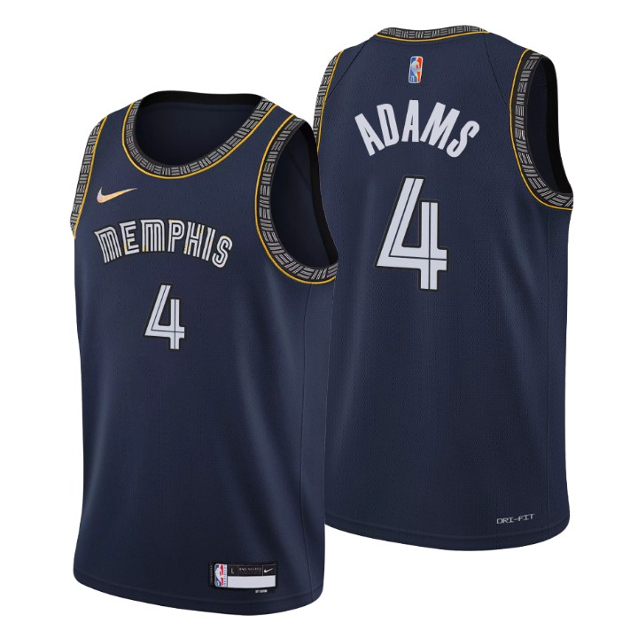 Memphis Grizzlies #4 Steven Adams Men's Nike Navy 2021/22 Swingman NBA Jersey - City Edition